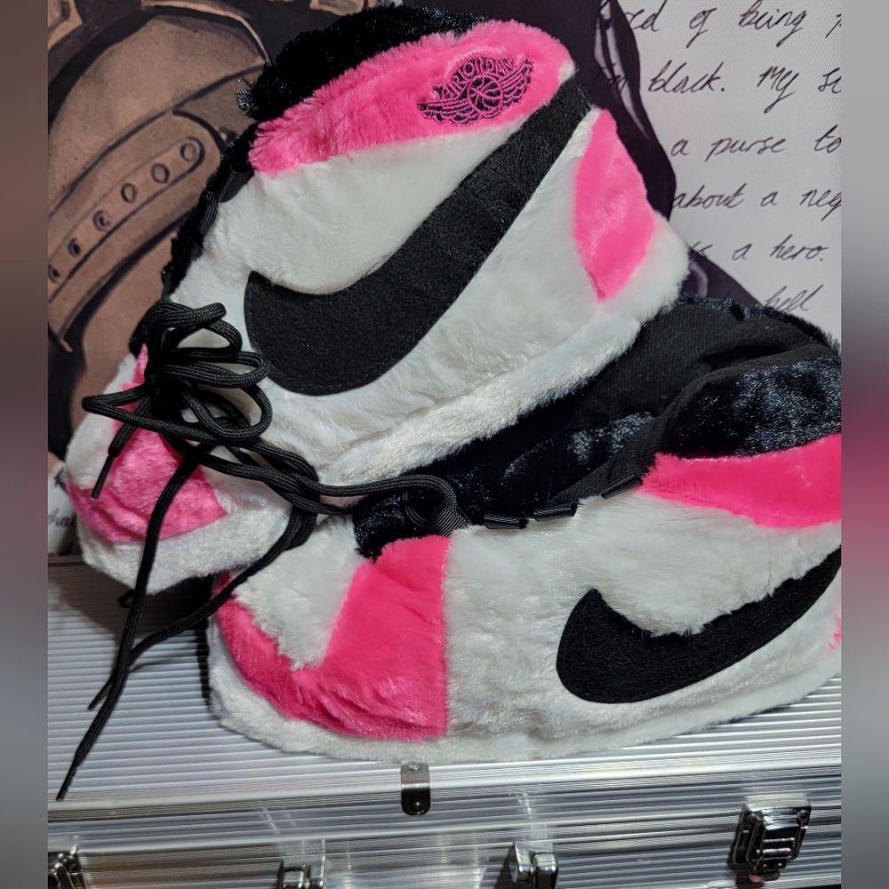 Pink Jordan slippers